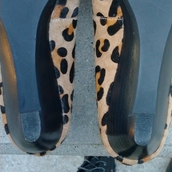 Steve Madden open toe animal print fur wedge shoes size 8.5 - Picture 9 of 11